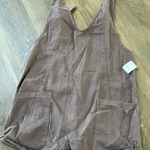 NWT Free People High Roller Short Overalls (XL)